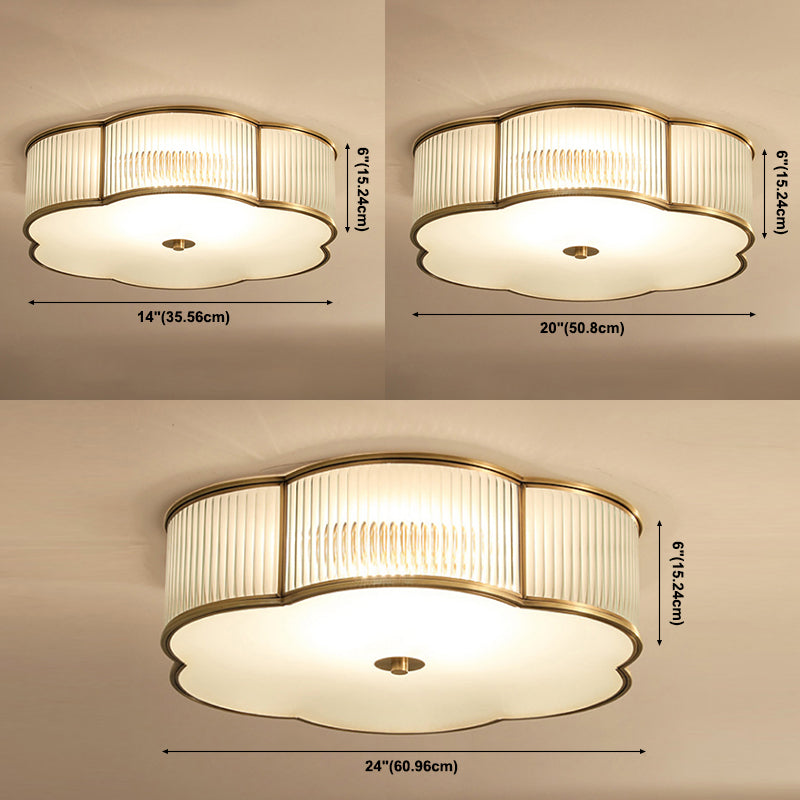 Traditional Clover Flush Mount Lighting Fixtures Bronze Living Room Flushmount Ceiling Lamp