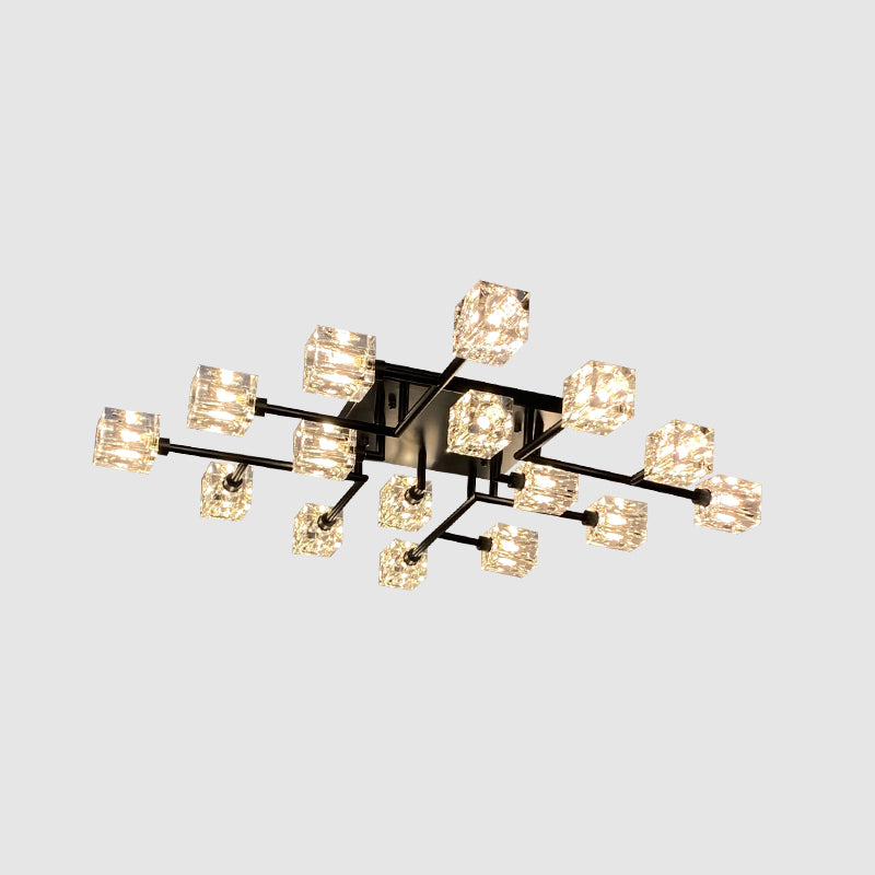 Crystal Sputnik Semi Flush Mount Lighting Simple Style Semi Flush Ceiling Light Fixture
