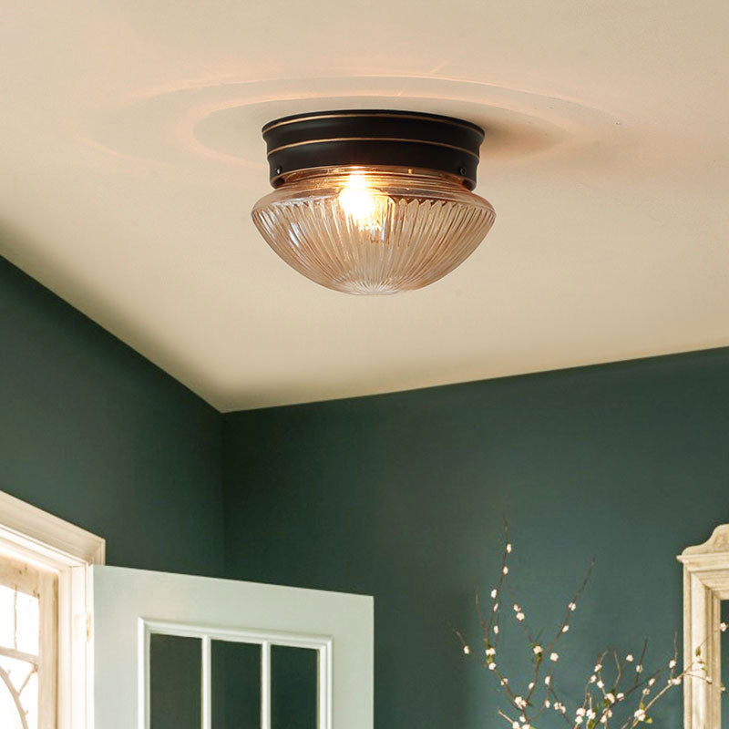 7.5" Wide Classic Bowl Flush Mount Glass 1 Light Flush Ceiling Light for Foyer