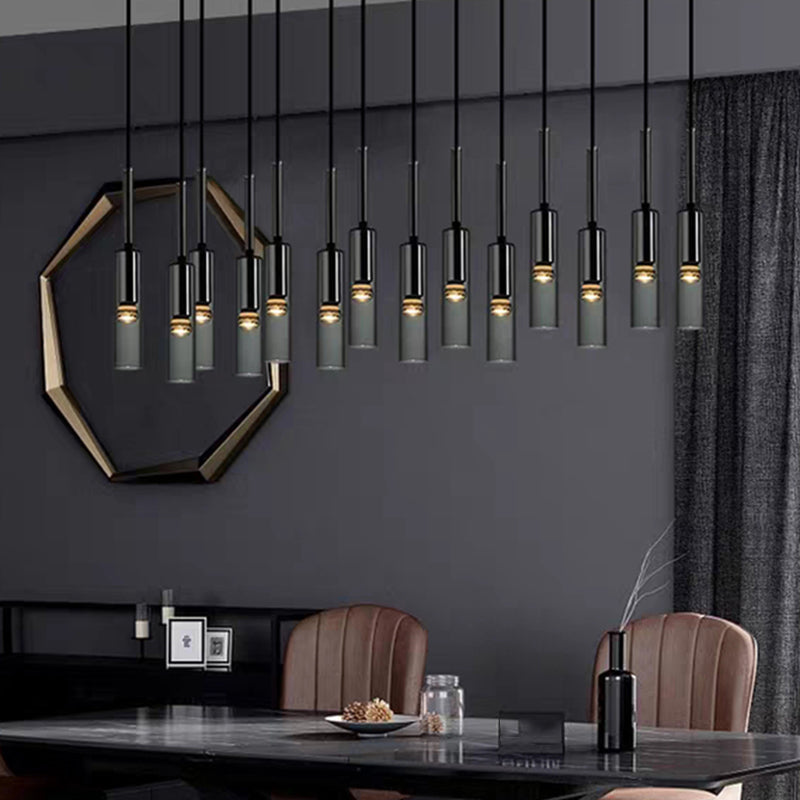 Cylindrical Shape Crystal Chandelier Pendant Light Simple Modern Style Indoor Ceiling Hanging Light