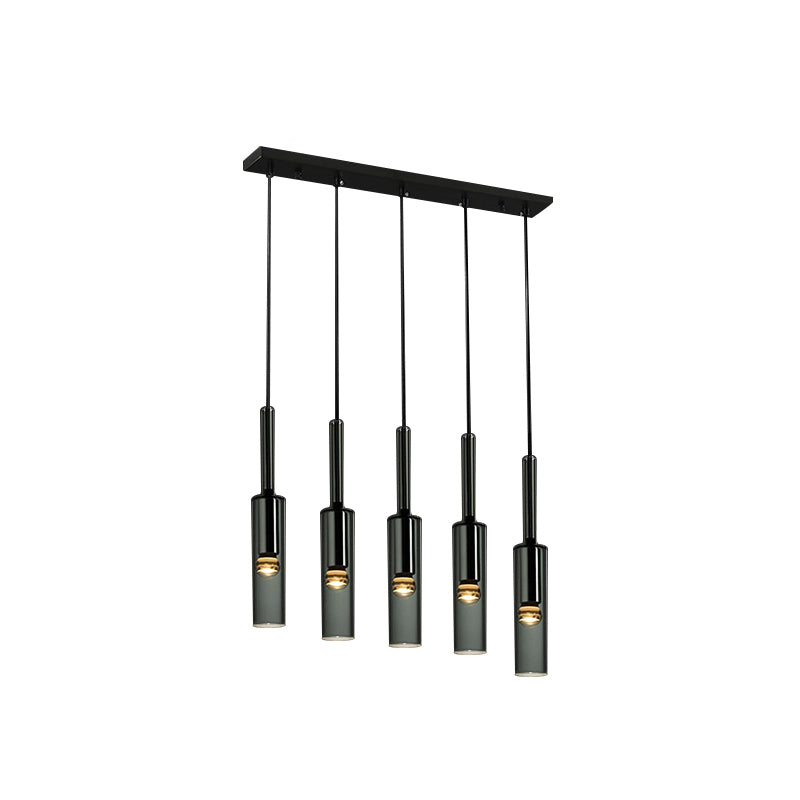 Cylindrical Shape Crystal Chandelier Pendant Light Simple Modern Style Indoor Ceiling Hanging Light