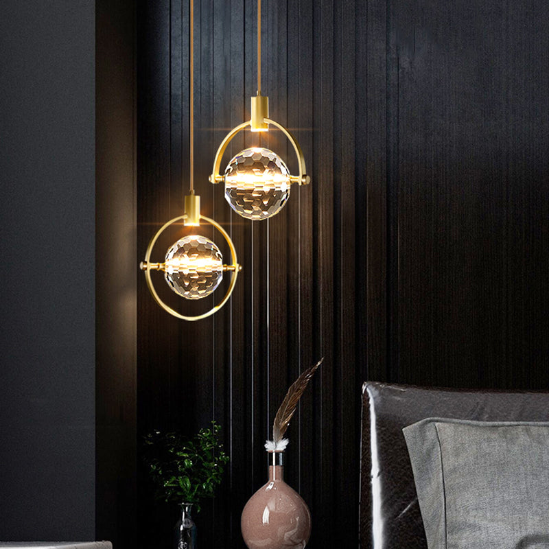 LED Crystal Chandelier Pendant Light Modern Simple Style Celling Hanging Light for Indoor