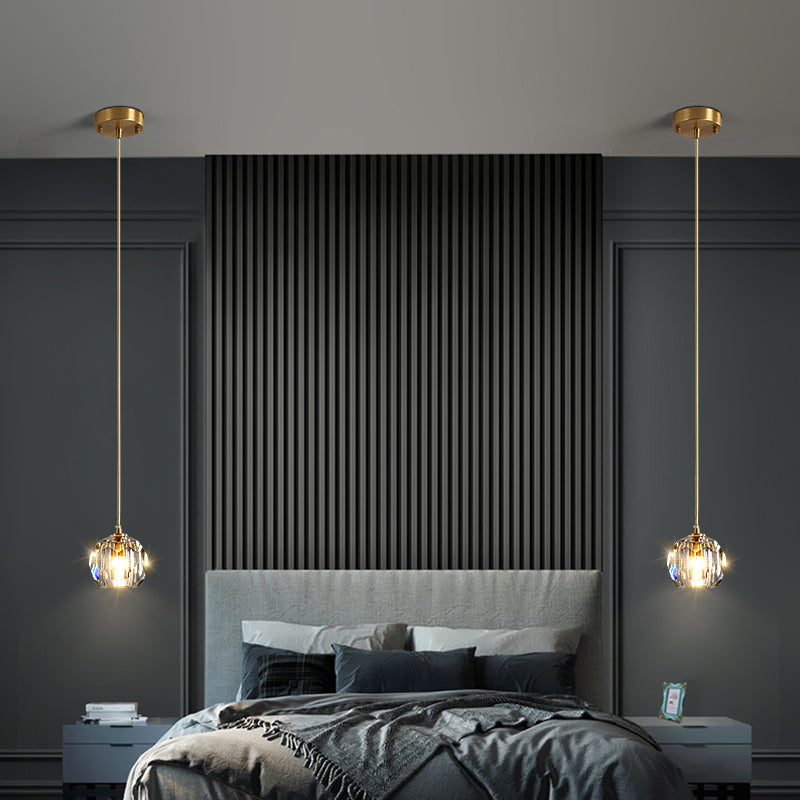 Crystal Chandelier Lighting Modern Simple Style Pendant Lighting for Bedroom Bedside