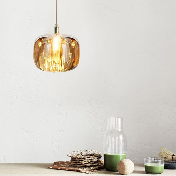 Modern Simple Style Crystal Pendant Lighting Crystal Globe Shade Hanging Lamp for Bedroom Bedside