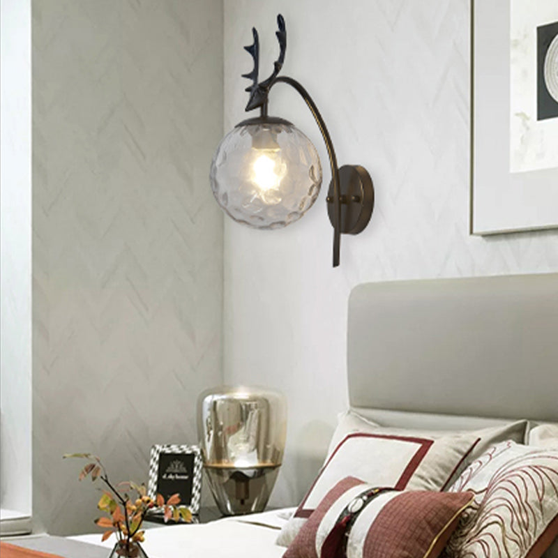 Luces creativas de luz de pared de estilo moderno con sombra de vidrio para dormitorio de hotel