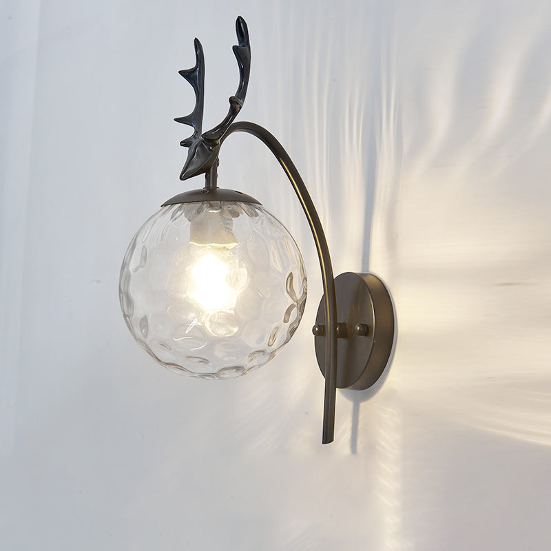 Luces creativas de luz de pared de estilo moderno con sombra de vidrio para dormitorio de hotel