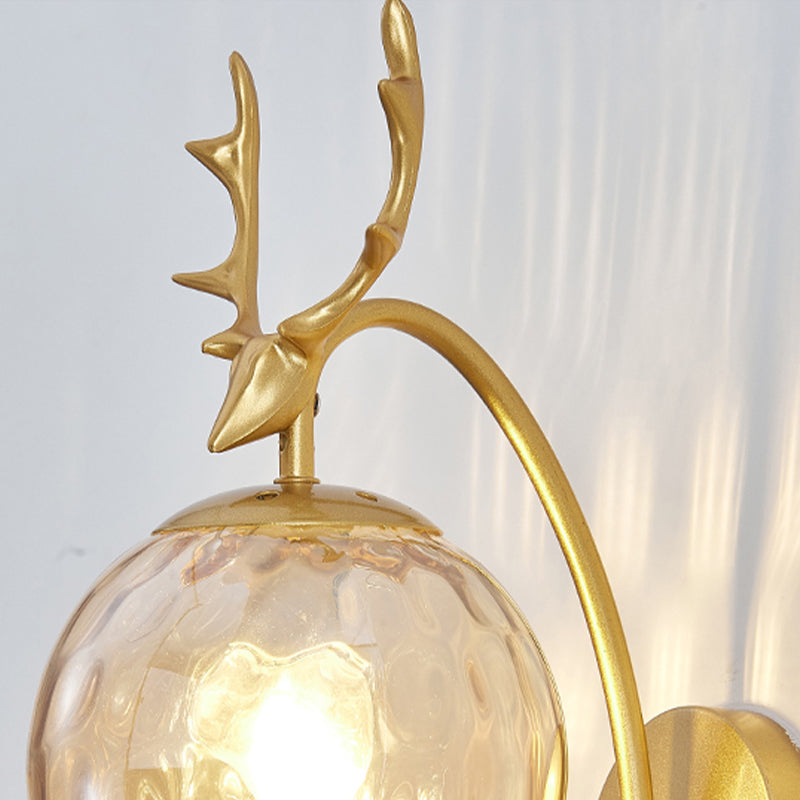 Luces creativas de luz de pared de estilo moderno con sombra de vidrio para dormitorio de hotel