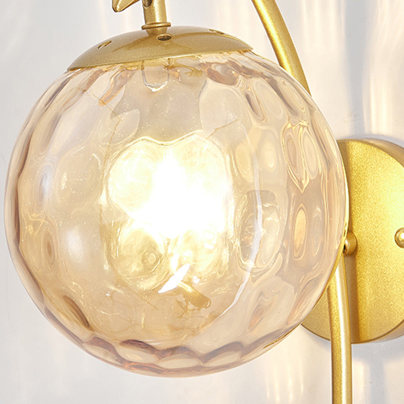 Luces creativas de luz de pared de estilo moderno con sombra de vidrio para dormitorio de hotel