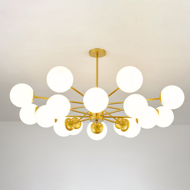 Multi-Lights Single-Tier Nordic Simple Style Metal LED Pendant Chandelier Light