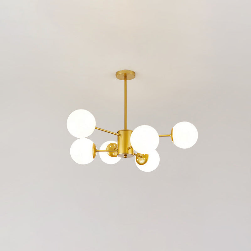 Multi-Lights Single-Tier Nordic Simple Style Metal LED Pendant Chandelier Light