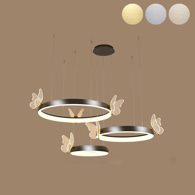 Apparecchi di illuminazione a soffitto a soffitto in metallo a 3 livelli.