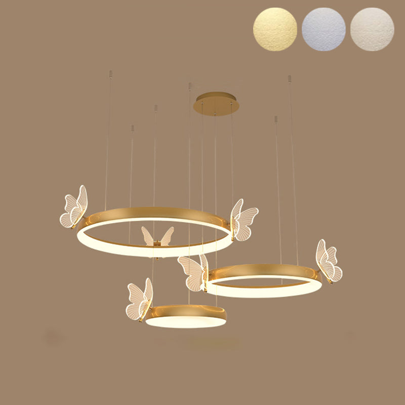 Apparecchi di illuminazione a soffitto a soffitto in metallo a 3 livelli.