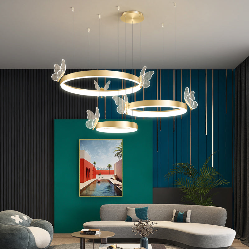 Accesorios de iluminación de techo contemporáneo de techo de techo de techo de metal de 3 niveles