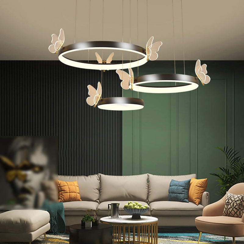 Accesorios de iluminación de techo contemporáneo de techo de techo de techo de metal de 3 niveles