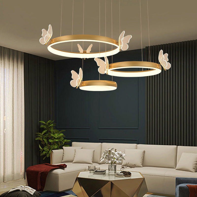 Accesorios de iluminación de techo contemporáneo de techo de techo de techo de metal de 3 niveles