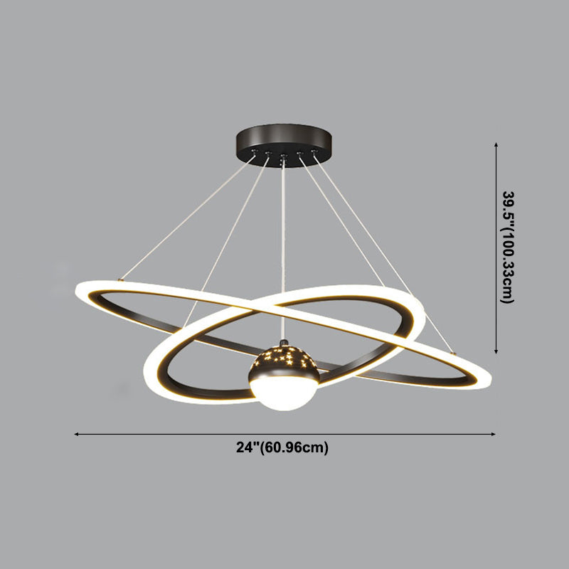Accesorio de iluminación de lámpara de metal escalonado 3 luces de estilo moderno luz colgante de techo