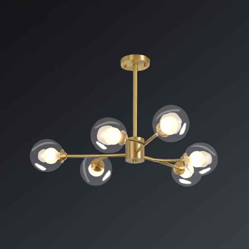 Lampade a sospensione di vetro multi -luci Orb lampadario a pendente in stile moderno