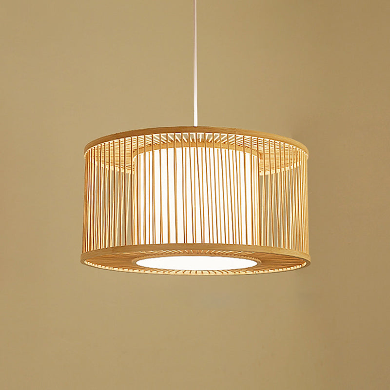 Lampada a ciondolo di bambù giapponese BEIGE BEIGE Luce sospesa