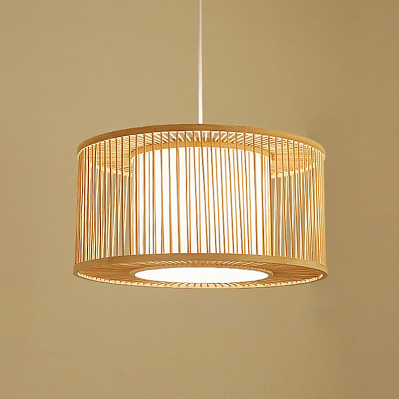Lampada a ciondolo di bambù giapponese BEIGE BEIGE Luce sospesa