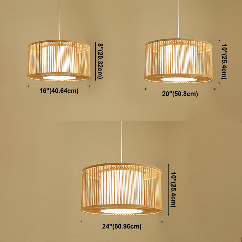 Lampada a ciondolo di bambù giapponese BEIGE BEIGE Luce sospesa