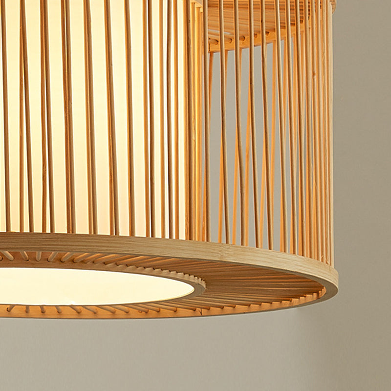 Lampada a ciondolo di bambù giapponese BEIGE BEIGE Luce sospesa