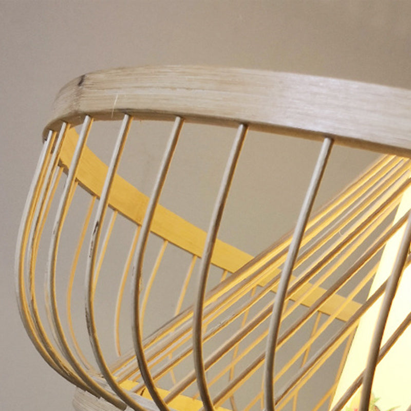 Asia Bamboo Hanging Ceiling Light 1-Light Spinning Top Ceiling Pendant Light