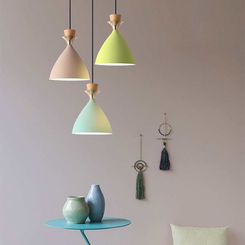 Modern Style Pendant Light Flared Shaped Metal 3 Lights Suspension Pendant