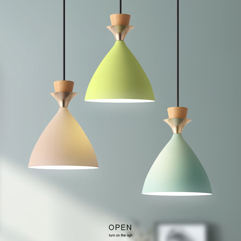 Modern Style Pendant Light Flared Shaped Metal 3 Lights Suspension Pendant