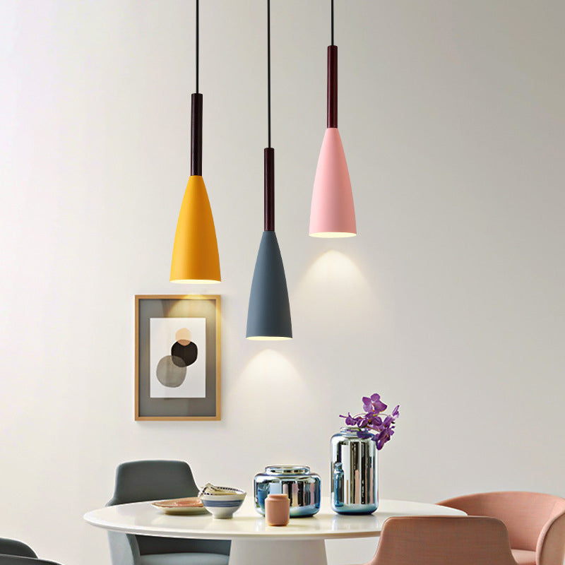 "Colored Round Multi Pendant Ceiling Light Fixture 
Modern Style Metal 3 Head Suspension Lamp"