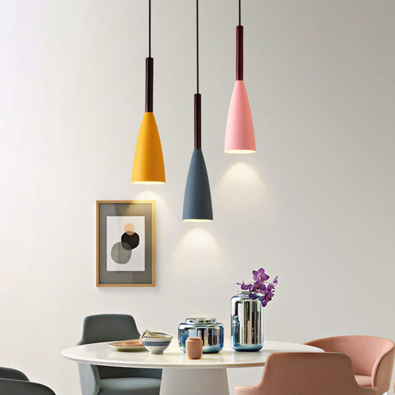 "Colored Round Multi Pendant Ceiling Light Fixture 
Modern Style Metal 3 Head Suspension Lamp"