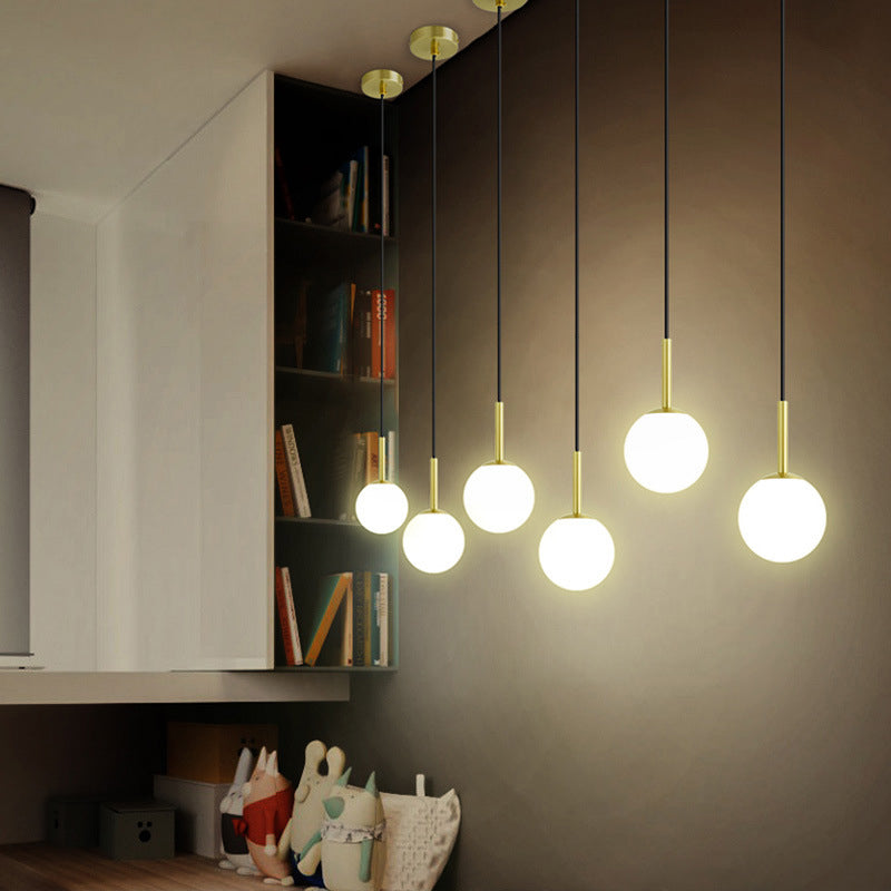 Glass Ball Pendant Lighting Fixtures Modern Style 1 Light Suspension Pendant