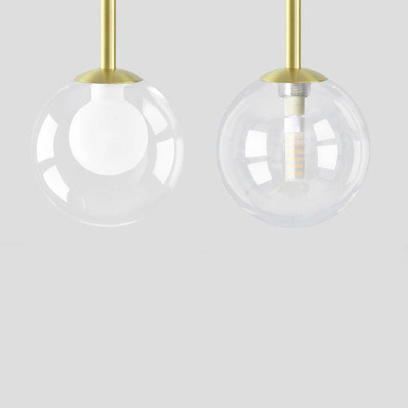 Glass Ball Pendant Lighting Fixtures Modern Style 1 Light Suspension Pendant