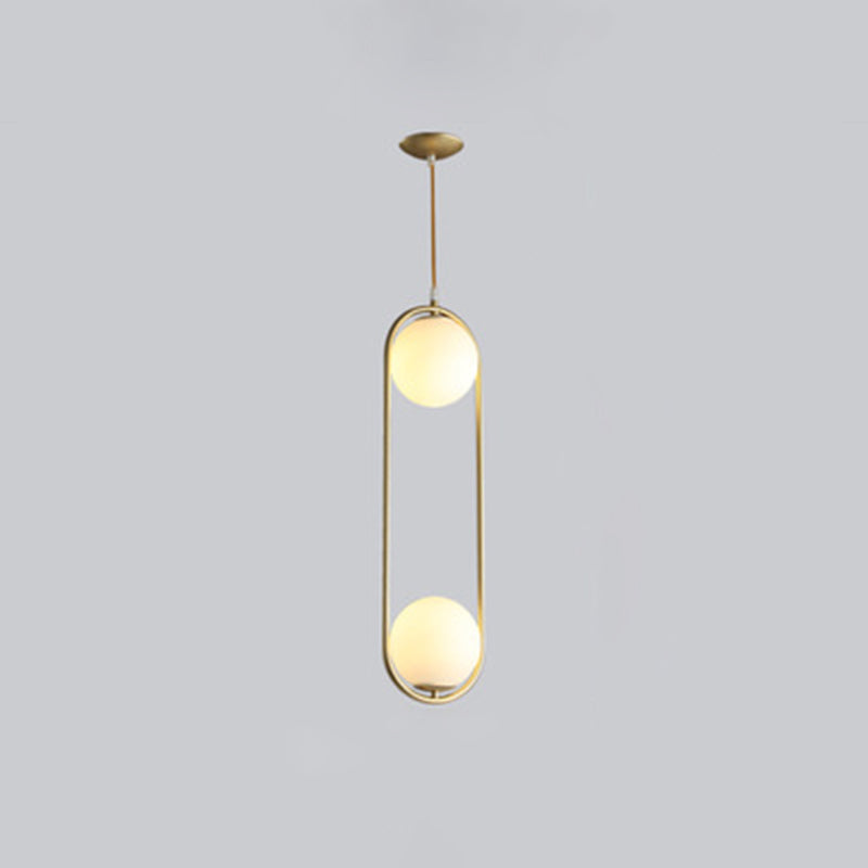Glass Ball Shaped Hanging Lamp Kit Modern Style 1 Light Suspension Pendant