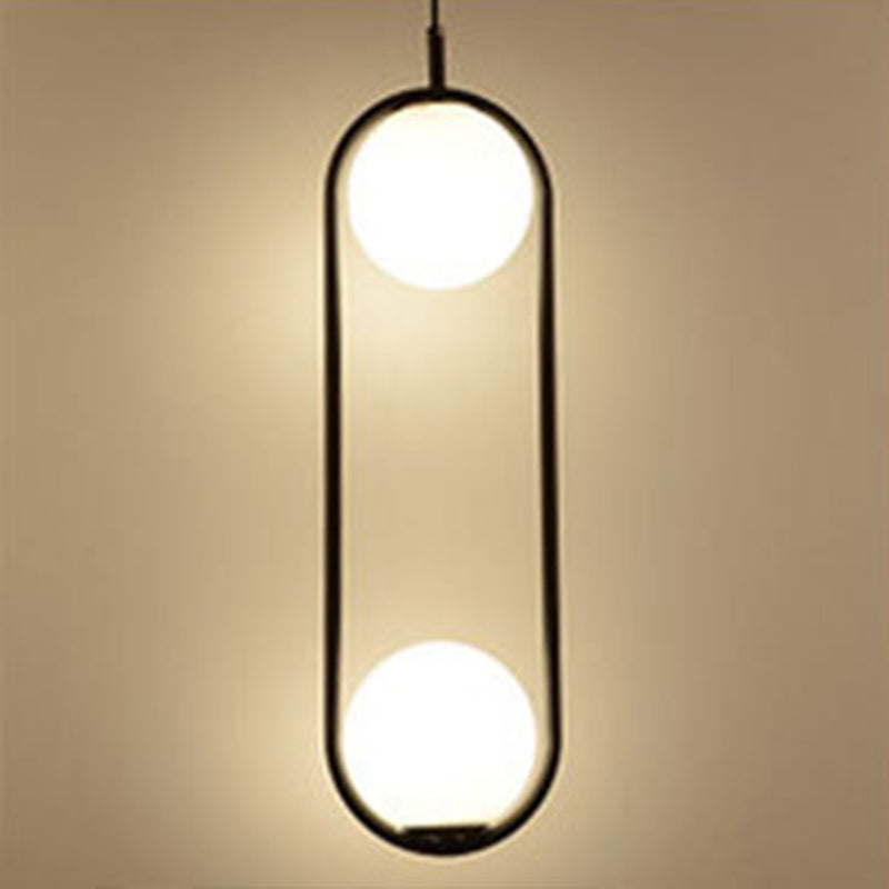Glass Ball Shaped Hanging Lamp Kit Modern Style 1 Light Suspension Pendant