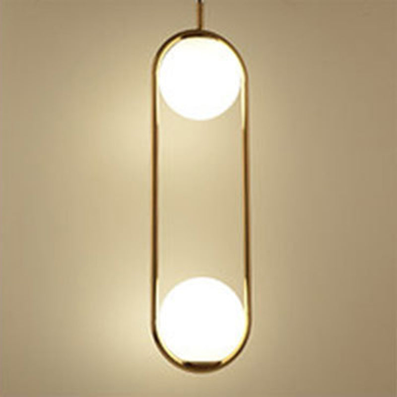 Glass Ball Shaped Hanging Lamp Kit Modern Style 1 Light Suspension Pendant
