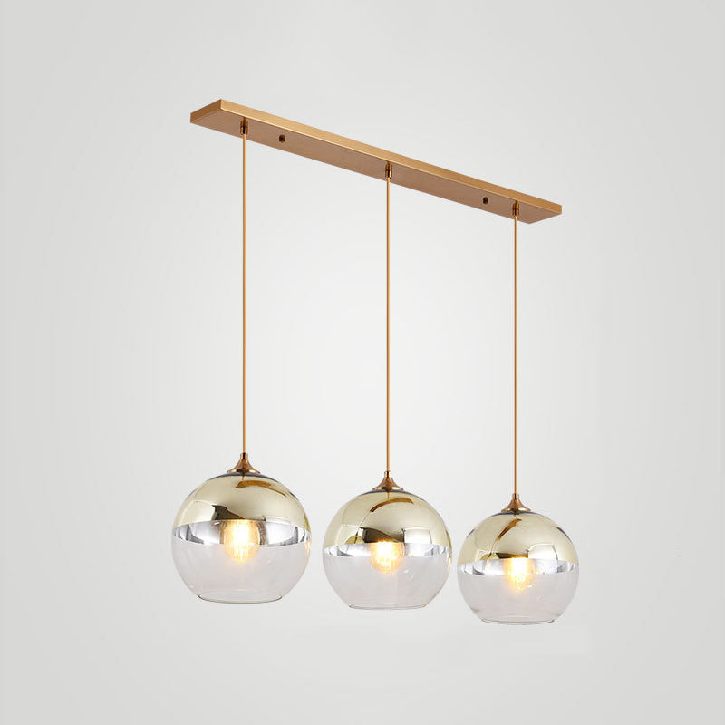 Wrought Iron Indoor Hanging Lamp in Modern Creative Style Globe Glass Pendant Light for Dining Room