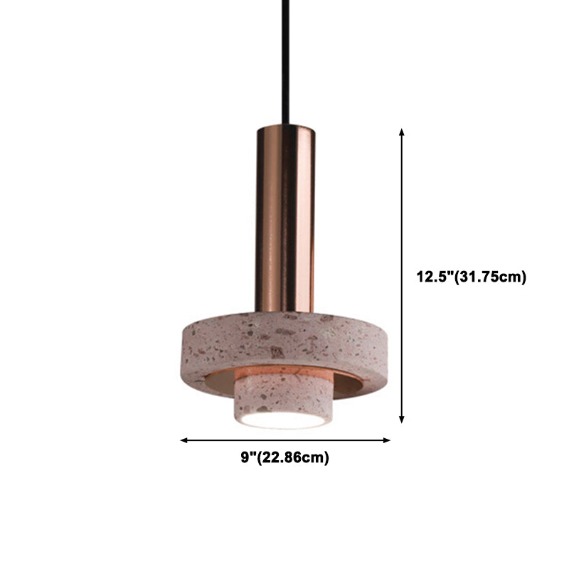 Luce cilindrica a sospensione cilindrica di pietra Light a 1 luce moderna di ciondolo commerciale a sospensione