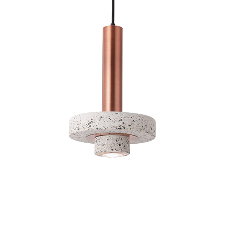 Stone Cylindrical Hanging Pendant Light 1-Light Modern Style Commercial Pendant Lighting