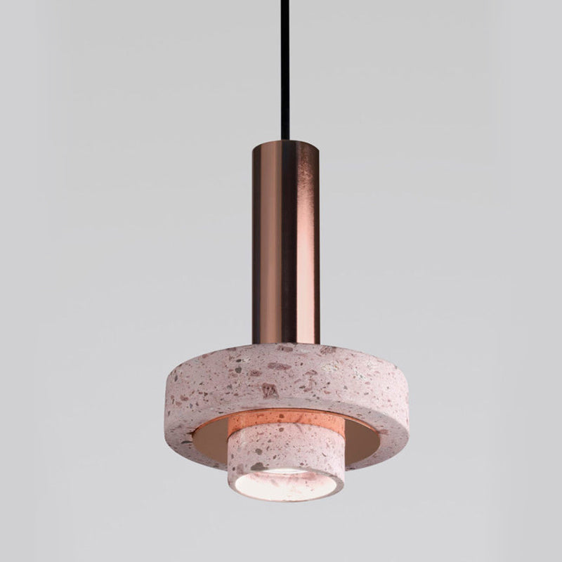 Luce cilindrica a sospensione cilindrica di pietra Light a 1 luce moderna di ciondolo commerciale a sospensione