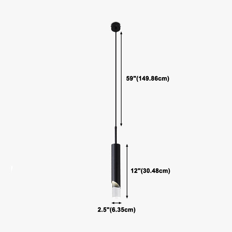 Moderner Stil 1-Licht hängende Anhänger Lichter Acrylzylindrische Anhängerleuchten