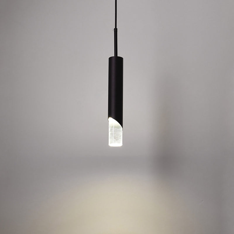 Moderner Stil 1-Licht hängende Anhänger Lichter Acrylzylindrische Anhängerleuchten