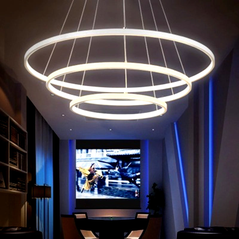 Lámparas de metal múltiples lámparas colgantes capas de estilo colgante de estilo moderno