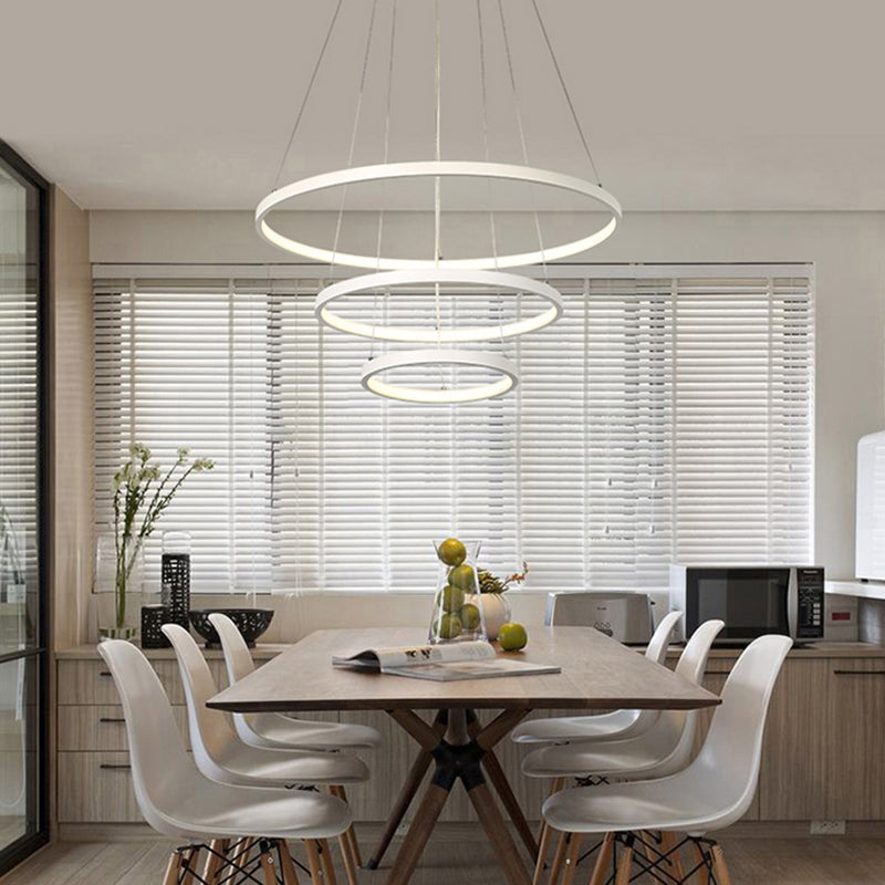 Lámparas de metal múltiples lámparas colgantes capas de estilo colgante de estilo moderno