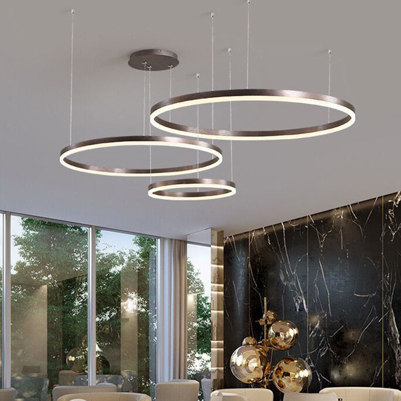 Multi Lights Metal Suspension Pendant Lamp Tiers Modern Style Suspended Lighting Fixture