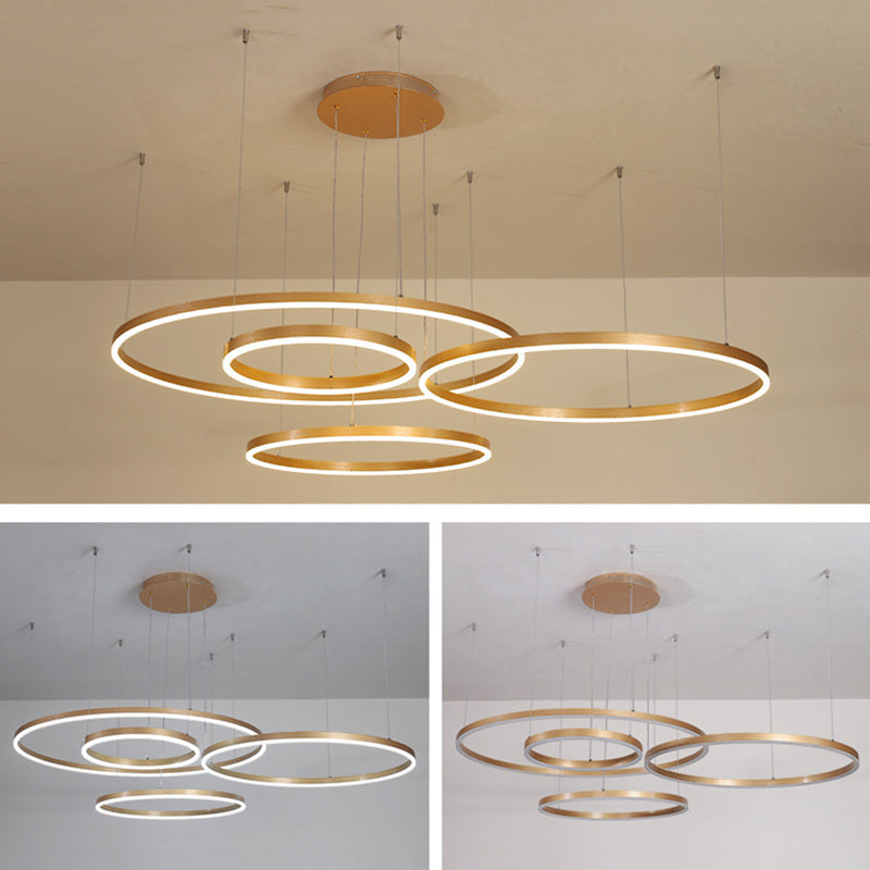 Multi Lights Metal Suspension Pendant Lamp Tiers Modern Style Suspended Lighting Fixture
