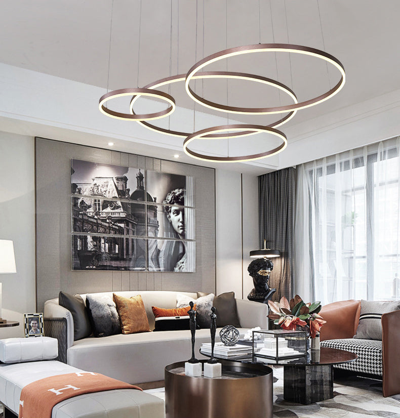 Multi Lights Metal Suspension Pendant Lamp Tiers Modern Style Suspended Lighting Fixture