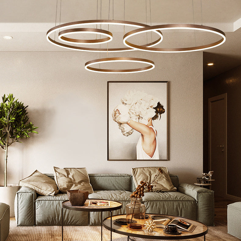 Multi Lights Metal Suspension Pendant Lamp Tiers Modern Style Suspended Lighting Fixture