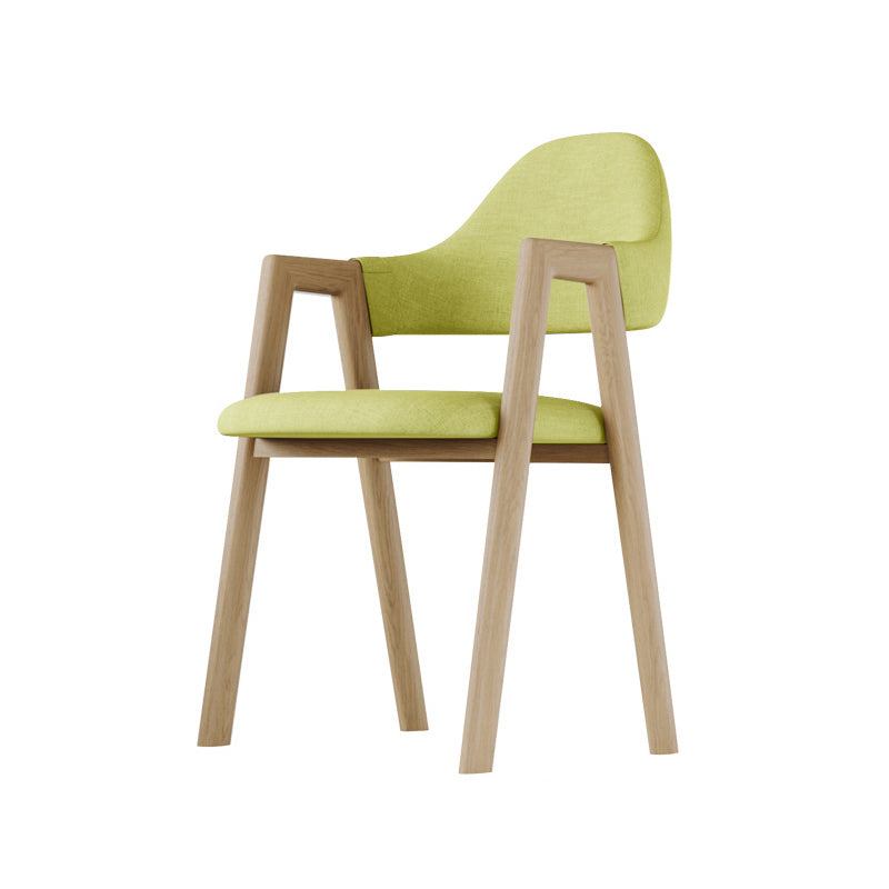 Home Nordric Arm Chair Open Back Wood Stackable Dining Room Chair with Sponge cushion