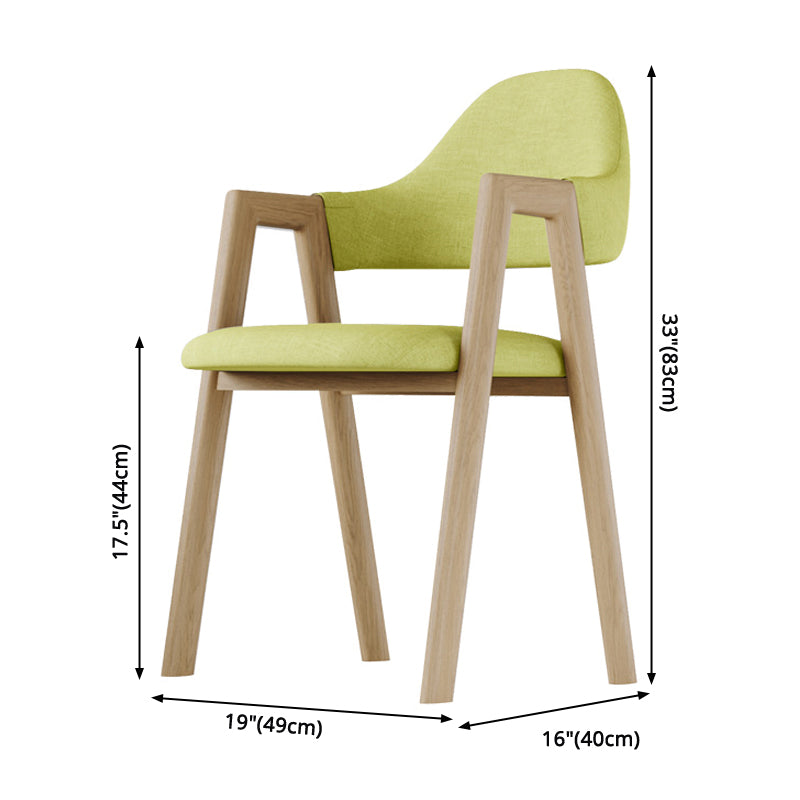 Home Nordric Arm Chair Open Back Wood Stackable Dining Room Chair with Sponge cushion