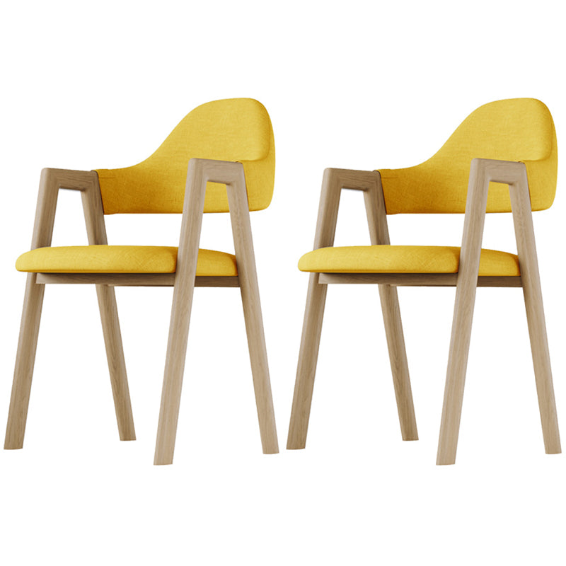 Home Nordric Arm Chair Open Back Wood Stackable Dining Room Chair with Sponge cushion